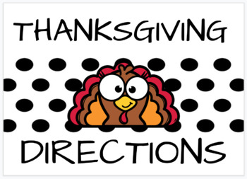 Preview of Following 1-3 Step Directions Thanksgiving