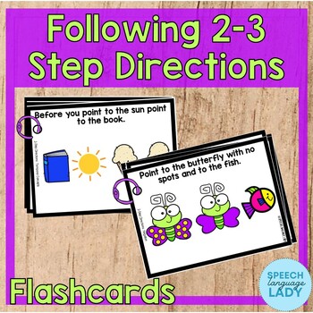 Preview of Following 2 Step and 3 Step Directions Flashcards |  Printable Deck