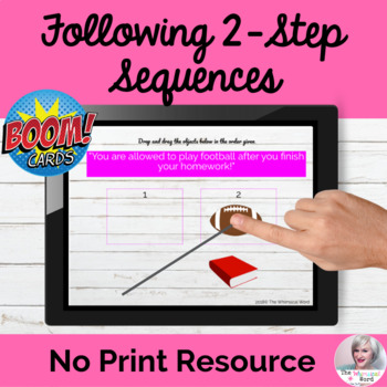 Preview of Following Directions Sequences BOOM CARDS™ NO PRINT Speech | Distance Learning