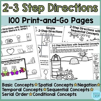 Following 2 Step and 3 Step Directions for Speech Therapy