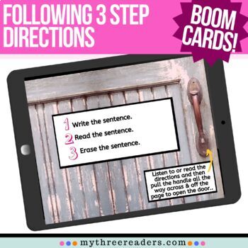 Preview of Following 3 Step Directions ✔️✔️✔️ Self-directed DIGITAL  Boom™ Cards!!