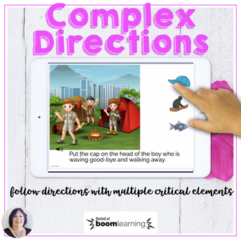 Preview of Following Directions speech therapy activity BOOM Cards for Complex Directions