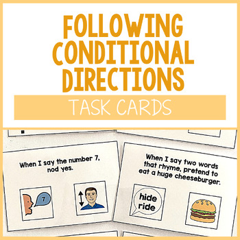 Preview of Following Conditional Directions Task Cards