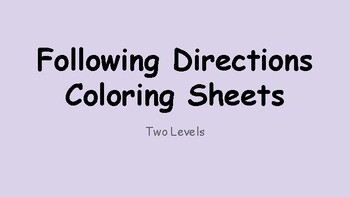 Preview of Following Directions - A Coloring Activity