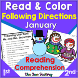 Following Directions Activities - Read and Color - Winter 