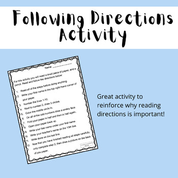 following directions activity by simplified and modified tpt