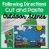 Following Directions Activity Cut and Paste Outdoor Theme