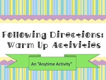 Preview of Following Directions - An Anytime Activity