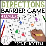 Following Directions Barrier Game for Google Drive™ No Pri