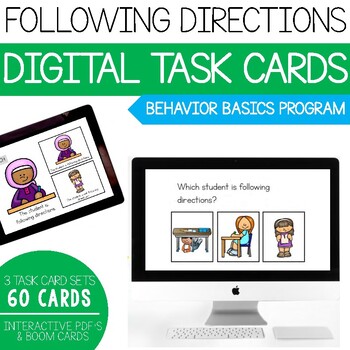 Preview of Following Directions- Behavior Basics Digital Task Cards