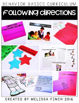 Preview of Following Directions- Behavior Basics Program for Special Education