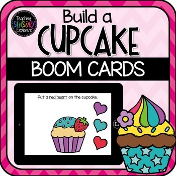 Preview of Following Directions Boom Cards: Cupcake Theme (Distance Learning)