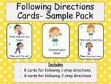 Following Directions Cards (with visuals)- SAMPLE PACK