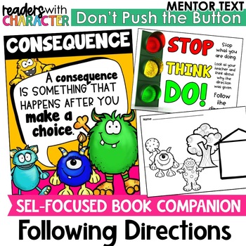 Preview of Following Directions Activity and SEL Morning Meeting for Don't Push the Button