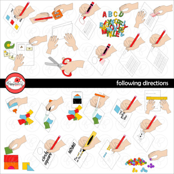 Preview of Following Directions Clipart by Poppydreamz
