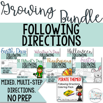 Preview of Following Directions Coloring Packs- A Growing Bundle- Mixed directions