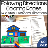 Following 1 & 2 Step Directions Activity - Coloring Sheets