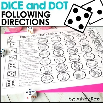 Preview of Following Directions & Basic Concepts Activities - Dice and Dot Speech Therapy