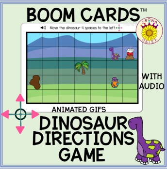 Preview of Following Directions Dinosaur Animated Game Boom Cards™