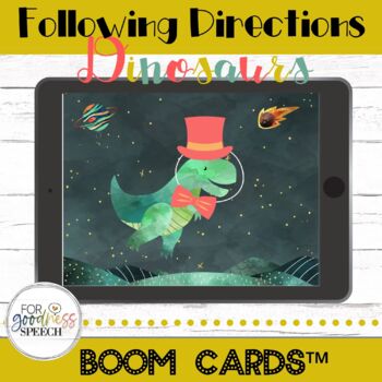 Preview of Following Directions Dinosaurs BOOM Cards™ NO Print