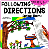 Spring Following Directions Drawing Worksheets - Quiet Activities
