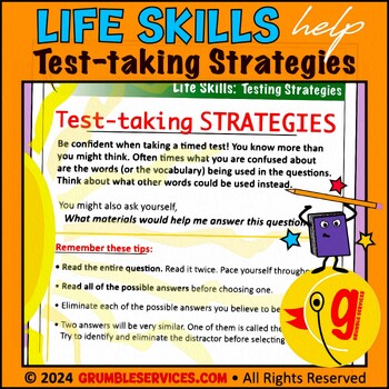 Preview of Test Taking Strategies Exercise • Life Skills • Test Prep for ALL subjects