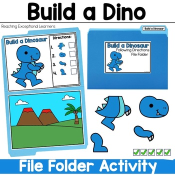 Preview of Following Directions File Folder: Build a Dino