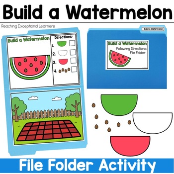 Preview of Following Directions File Folder: Build a Watermelon
