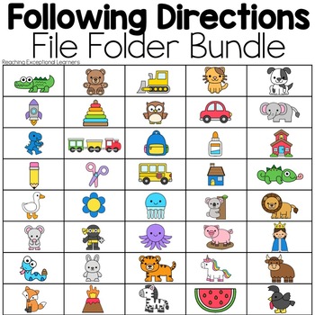 Preview of Following Directions File Folder Bundle