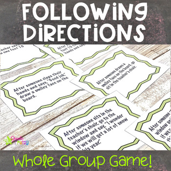 Following Directions Games Worksheets Teachers Pay Teachers