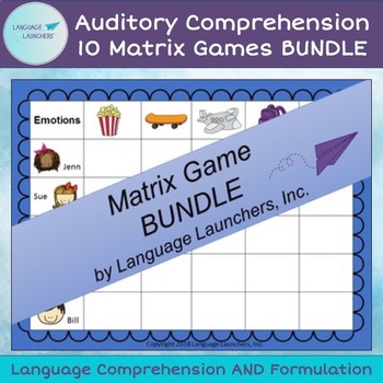 Preview of Auditory Comprehension and Expressive Language 10 Game BUNDLE