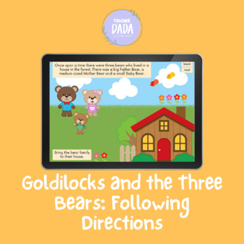 Preview of Following Directions: Goldilocks and the Three Bears (Boom Cards™️)