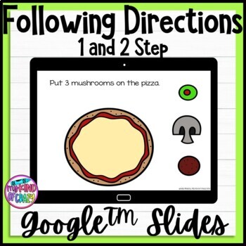 Preview of Following Directions Google Slides | 1 And 2 Step | Special Ed