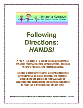 Preview of Following Directions: Hands (Pre K - First Listening Comprehension)