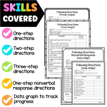 Following Directions Informal Assessment Data Collection & Screening Autism