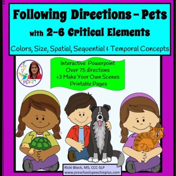 Preview of Following Directions Interactive Pets - 2 to 6 Critical Elements