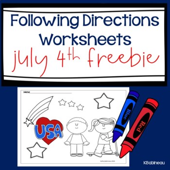 Preview of Free Following Directions Worksheet