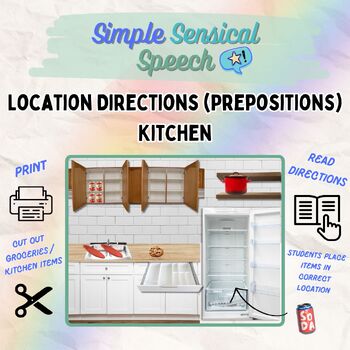 Preview of Following Directions: Kitchen (1-step, Prepositions)