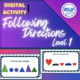 Following Directions LEVEL ONE-  Interactive Activity- Sim
