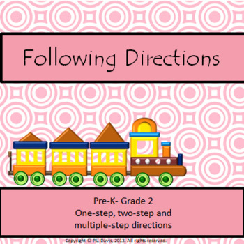 Preview of Following Directions Package Distance Learning