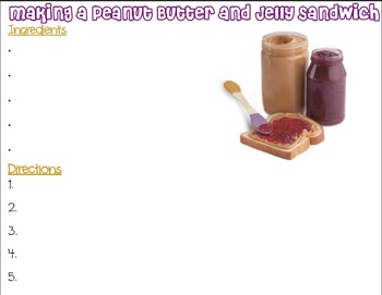 Following Directions Peanut Butter And Jelly By Teach With Owl