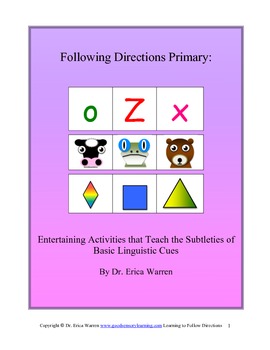 Preview of Following Directions, Listening, and Executive Functioning Primary