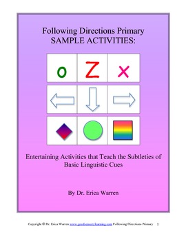Preview of Following Directions, Listening, and Executive Functioning Primary Free Sample