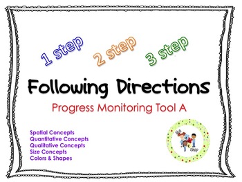 Preview of Following Directions Progress Monitoring: Set A