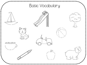 Following Directions & Receptive Language: Black and White Coloring Pages