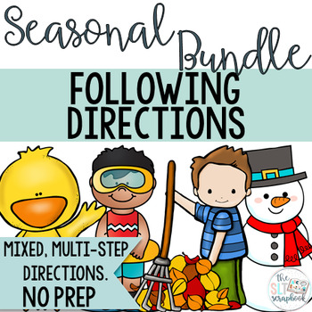 Preview of Following Directions Seasonal Bundle- Mixed directions for Speech Therapy