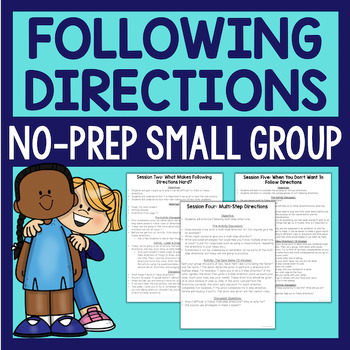 Preview of Following Directions Small Group Activities For Positive Behavior (NO-PREP)