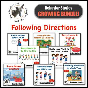 Preview of Following Directions Social Skills Behavior Story Growing Bundle - SEL
