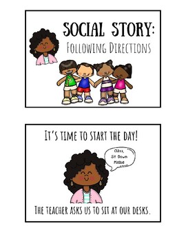 Preview of Following Directions Social Story BOOMCARDS
