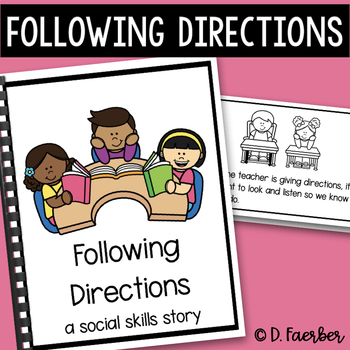 Preview of Following Directions Social Skills Story - Classroom Behavior Book